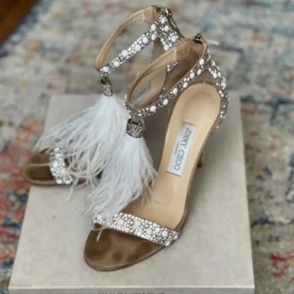 Jimmy Choo White/silver Viola 110 heels - Picture 6 of 8